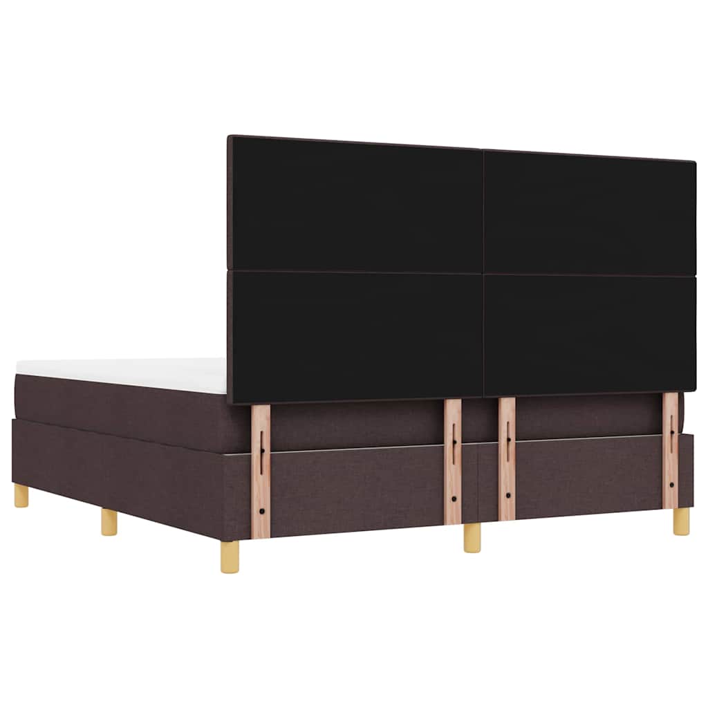 vidaXL Boxspringbett mit Matratze Dunkelbraun 180 x 200 cm Stoff