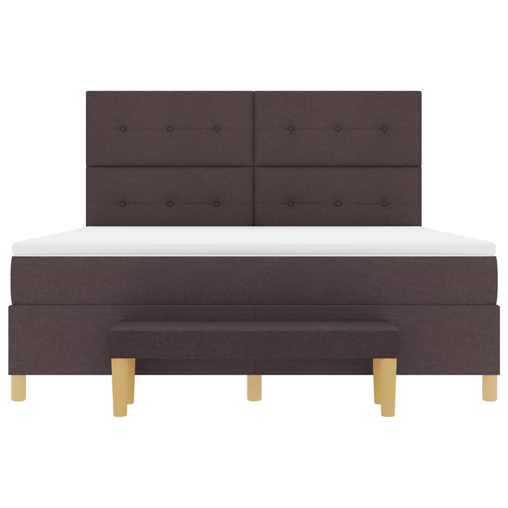 vidaXL Boxspringbett mit Matratze Dunkelbraun 180 x 200 cm Stoff