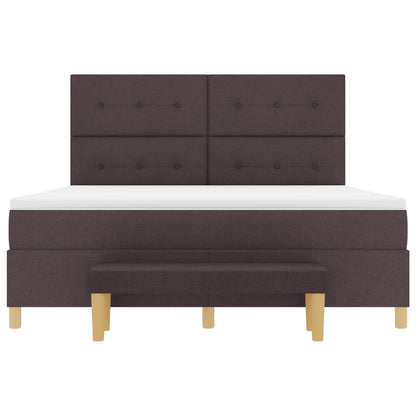 vidaXL Boxspringbett mit Matratze Dunkelbraun 180 x 200 cm Stoff