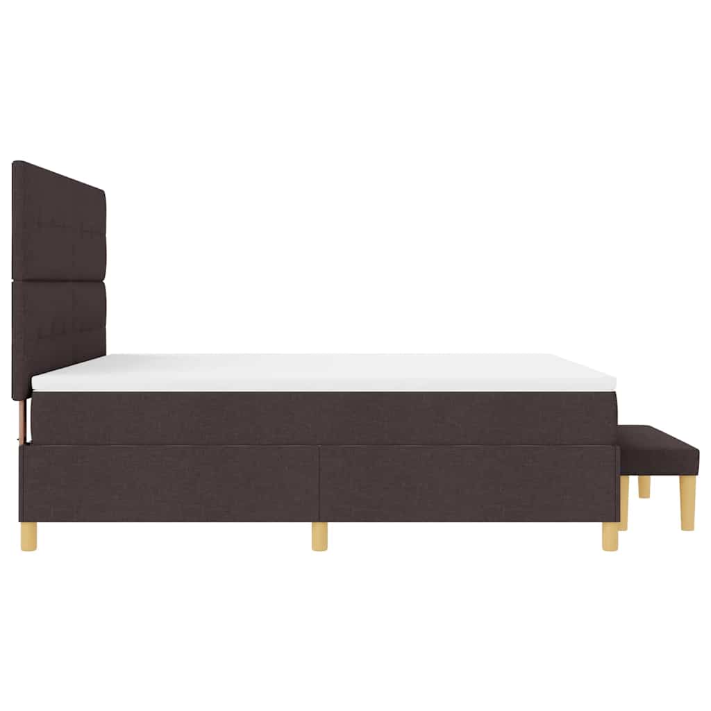 vidaXL Boxspringbett mit Matratze Dunkelbraun 180 x 200 cm Stoff