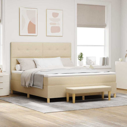 Boxspringbett mit Matratze Creme 180 x 200 cm Stoff