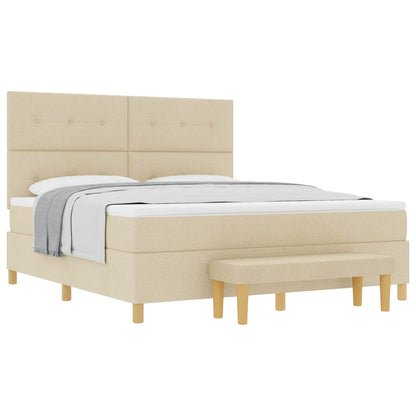 Boxspringbett mit Matratze Creme 180 x 200 cm Stoff