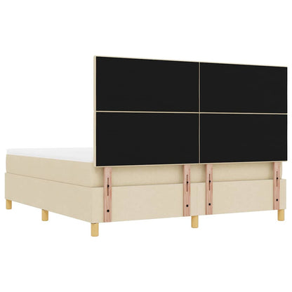 Boxspringbett mit Matratze Creme 180 x 200 cm Stoff
