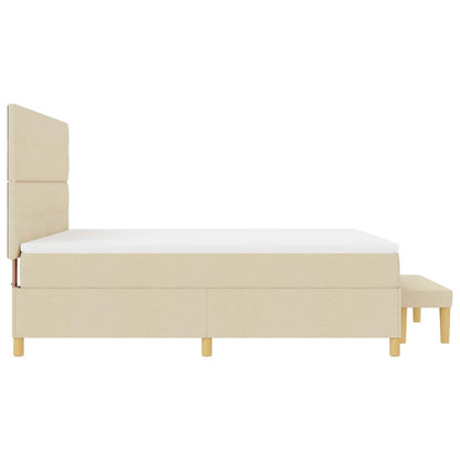 Boxspringbett mit Matratze Creme 180 x 200 cm Stoff