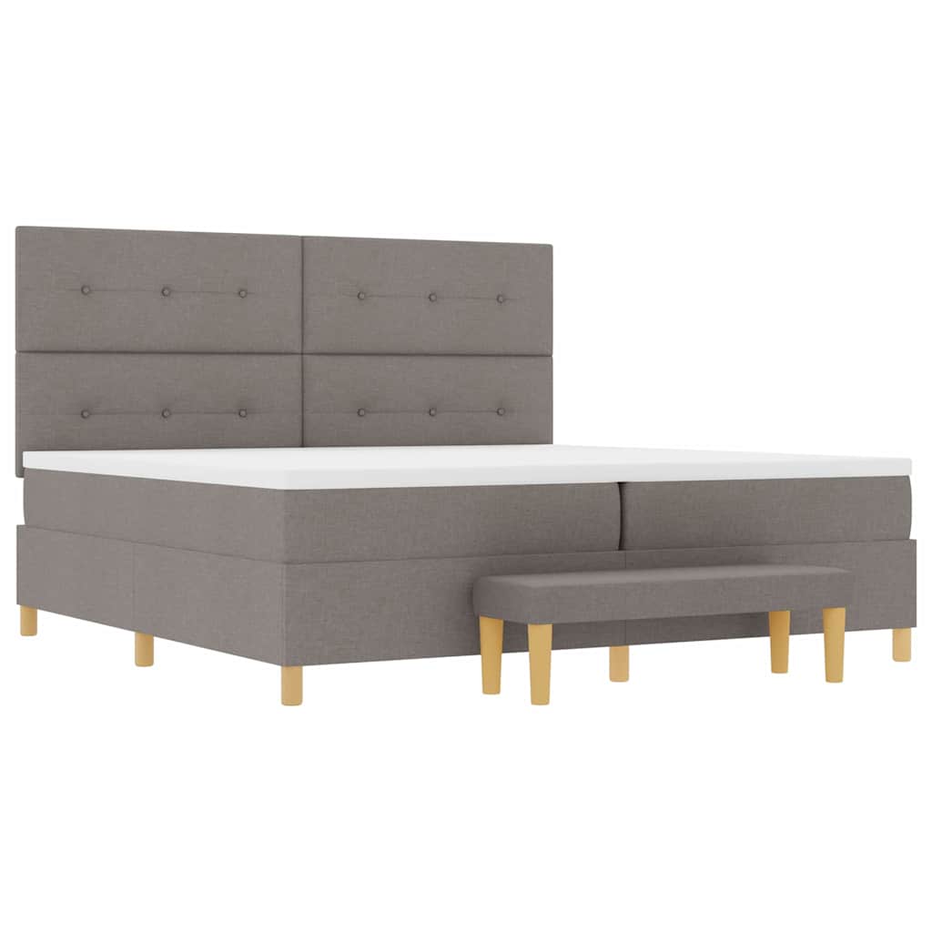 Boxspringbett mit Matratze Taupe 200 x 200 cm Stoff