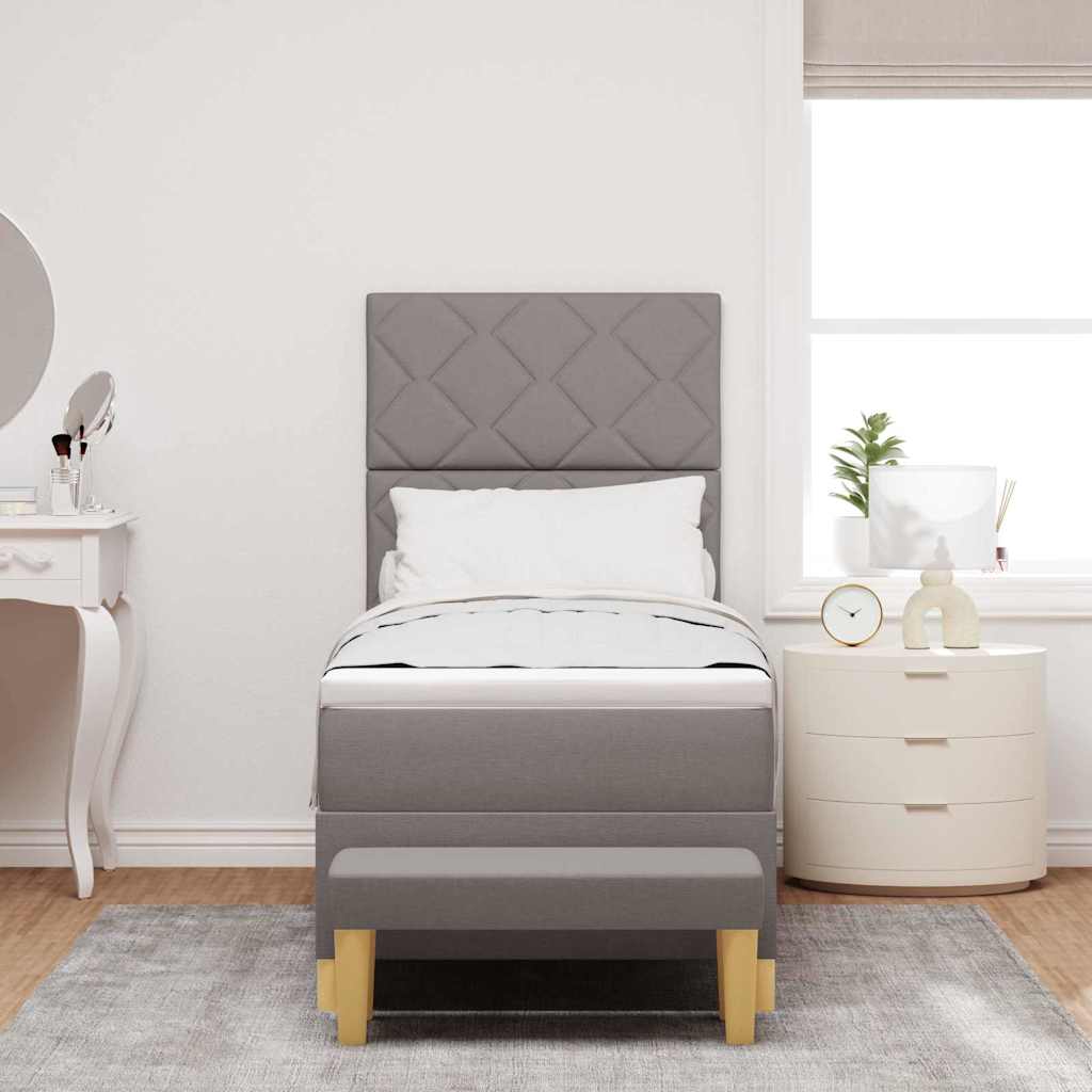 Boxspringbett mit Matratze mit Kopfteil Taupe 80 x 200 cm Stoff
