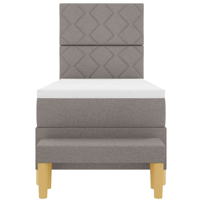 Boxspringbett mit Matratze mit Kopfteil Taupe 80 x 200 cm Stoff