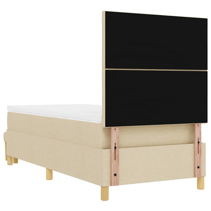 Boxspringbett mit Matratze Creme 100 x 200 cm Stoff