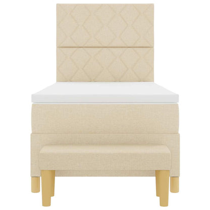 Boxspringbett mit Matratze Creme 100 x 200 cm Stoff