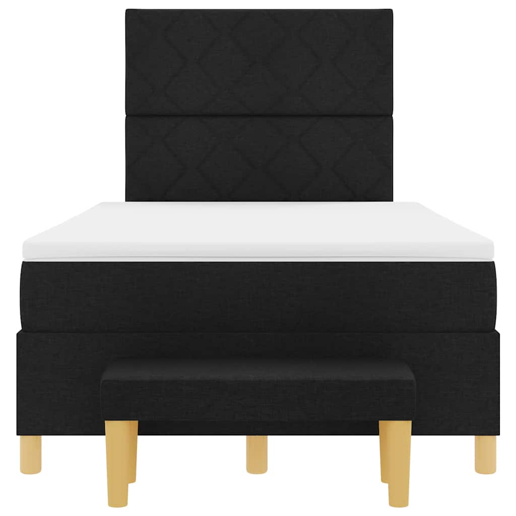 Boxspringbett mit Matratze Schwarz 120 x 200 cm Stoff