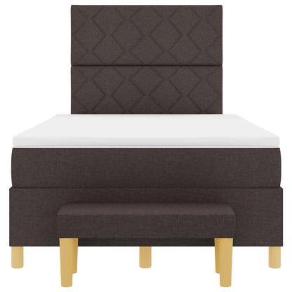 Boxspringbett mit Matratze Dunkelbraun 120 x 200 cm Stoff