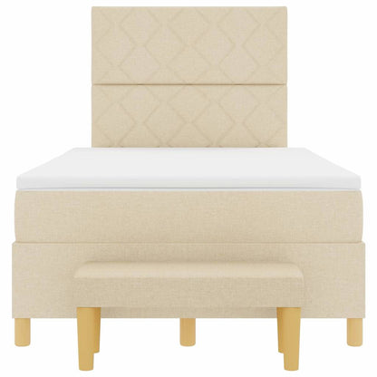 Boxspringbett mit Matratze Creme 120 x 200 cm Stoff