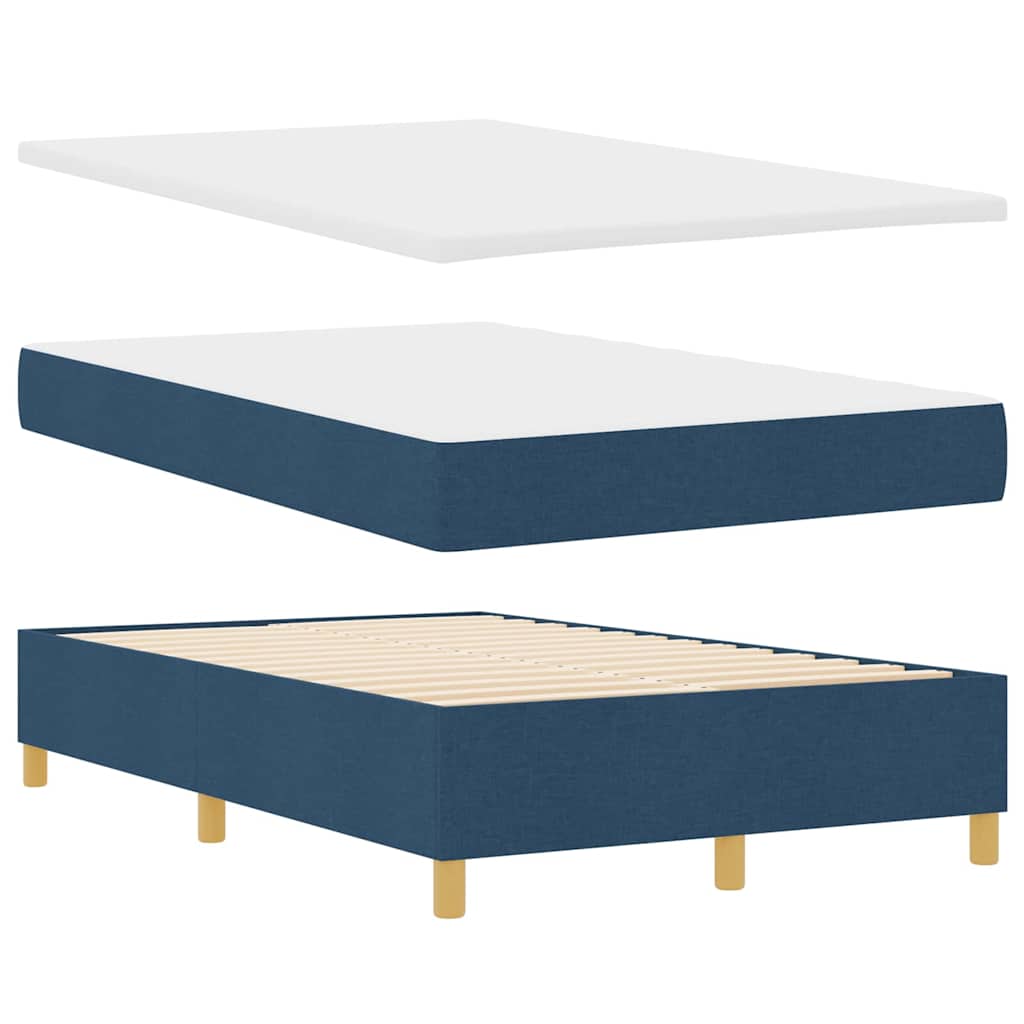 Boxspringbett mit Matratze mit Kopfteil Blau 120 x 200 cm Stoff