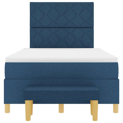 Boxspringbett mit Matratze mit Kopfteil Blau 120 x 200 cm Stoff