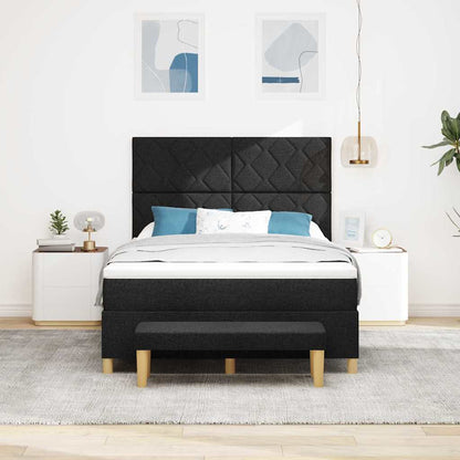 vidaXL Boxspringbett mit Matratze Schwarz 160 x 200 cm Stoff