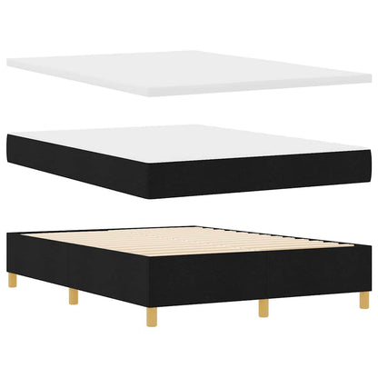 vidaXL Boxspringbett mit Matratze Schwarz 160 x 200 cm Stoff