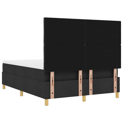 vidaXL Boxspringbett mit Matratze Schwarz 160 x 200 cm Stoff