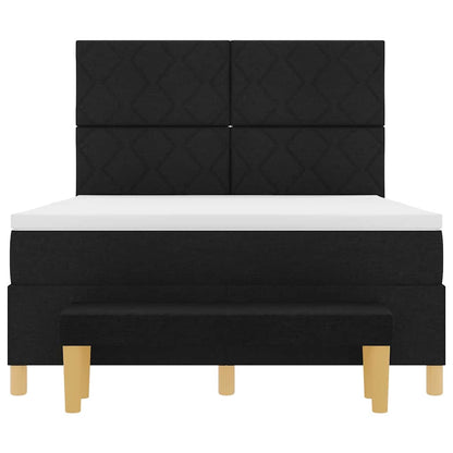 vidaXL Boxspringbett mit Matratze Schwarz 160 x 200 cm Stoff