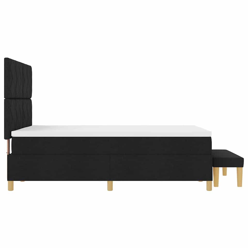 vidaXL Boxspringbett mit Matratze Schwarz 160 x 200 cm Stoff