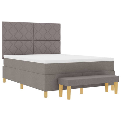 Boxspringbett mit Matratze Taupe 160 x 200 cm Stoff
