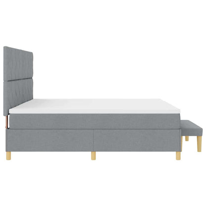 Boxspringbett mit Matratze Hellgrau 200 x 200 cm Stoff