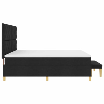 Boxspringbett mit Matratze Schwarz 200 x 200 cm Stoff