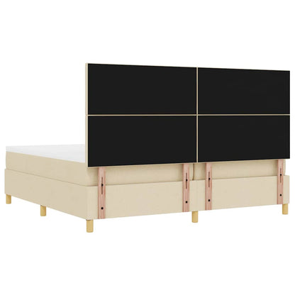 Boxspringbett mit Matratze Creme 200 x 200 cm Stoff