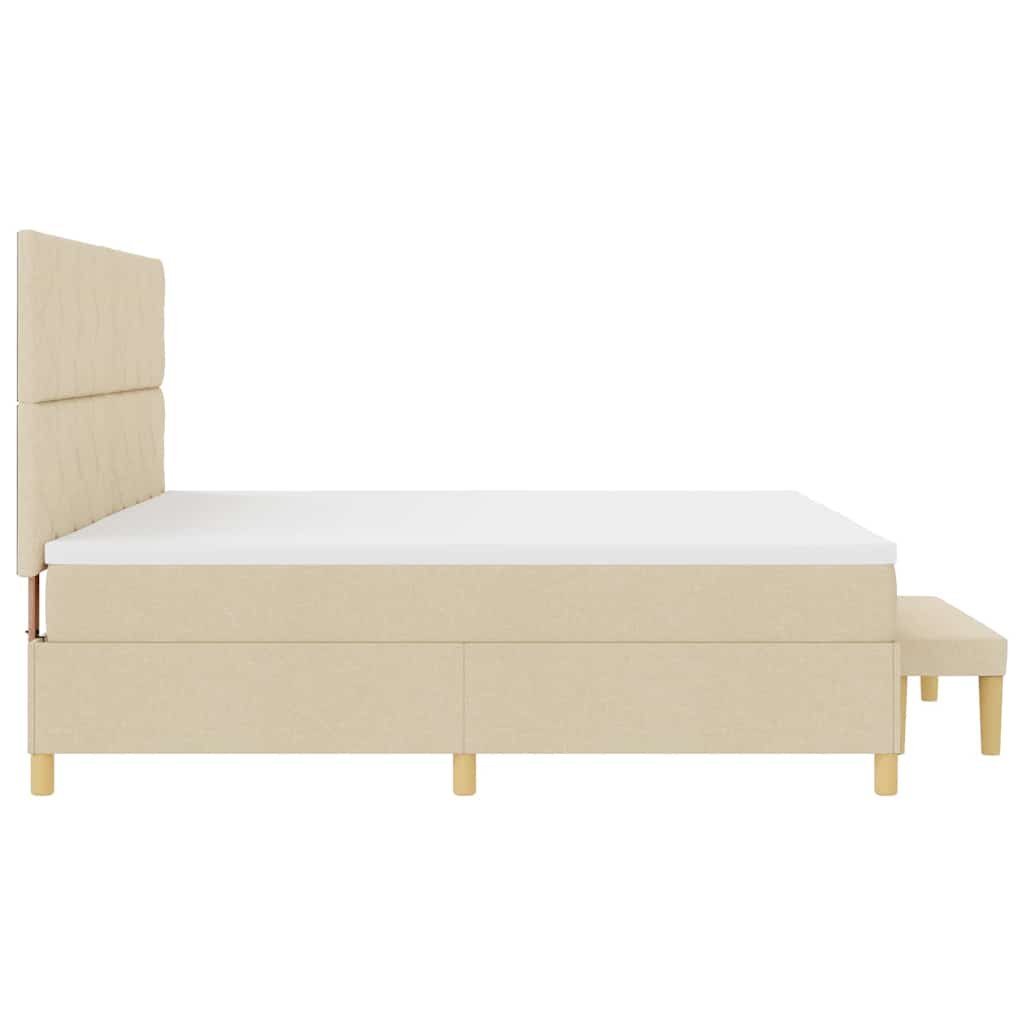 Boxspringbett mit Matratze Creme 200 x 200 cm Stoff