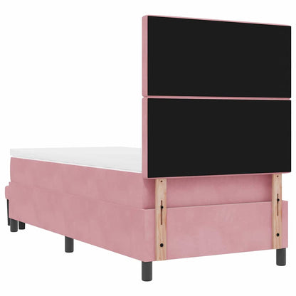 Boxspringbett mit Matratze mit Kopfteil Rosa 90 x 200 cm Samt