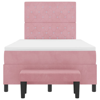 Boxspringbett mit Matratze mit Kopfteil Rosa 120 x 190 cm Samt