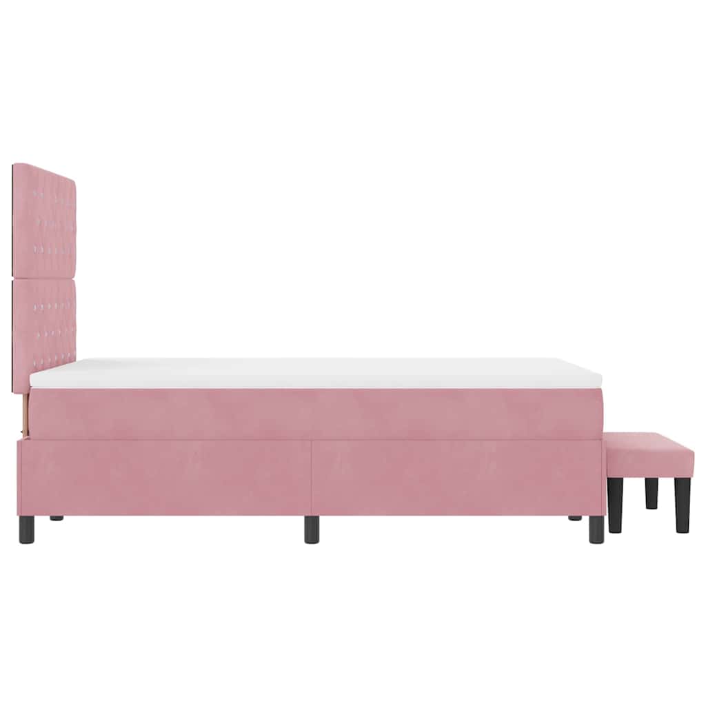 Boxspringbett mit Matratze mit Kopfteil Rosa 120 x 190 cm Samt