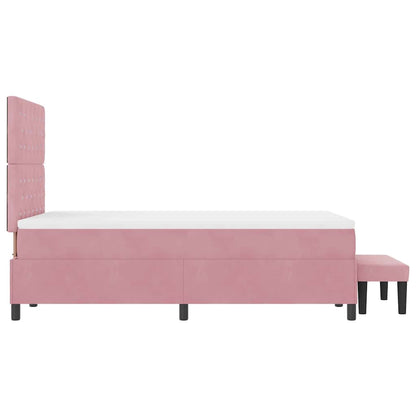 Boxspringbett mit Matratze mit Kopfteil Rosa 120 x 190 cm Samt