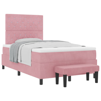 Boxspringbett mit Matratze mit Kopfteil Rosa 120 x 200 cm Samt
