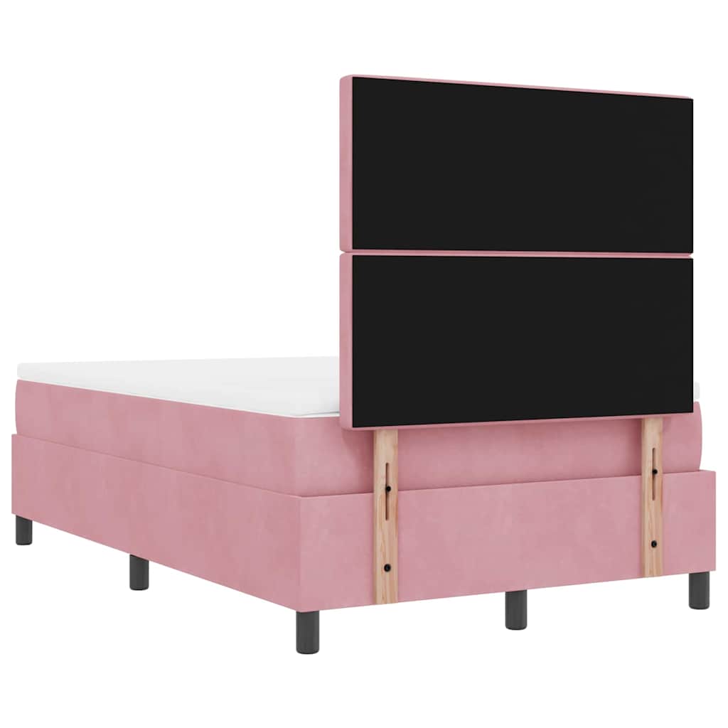 Boxspringbett mit Matratze mit Kopfteil Rosa 120 x 200 cm Samt