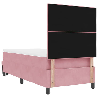 Boxspringbett mit Matratze mit Kopfteil Rosa 80 x 200 cm Samt
