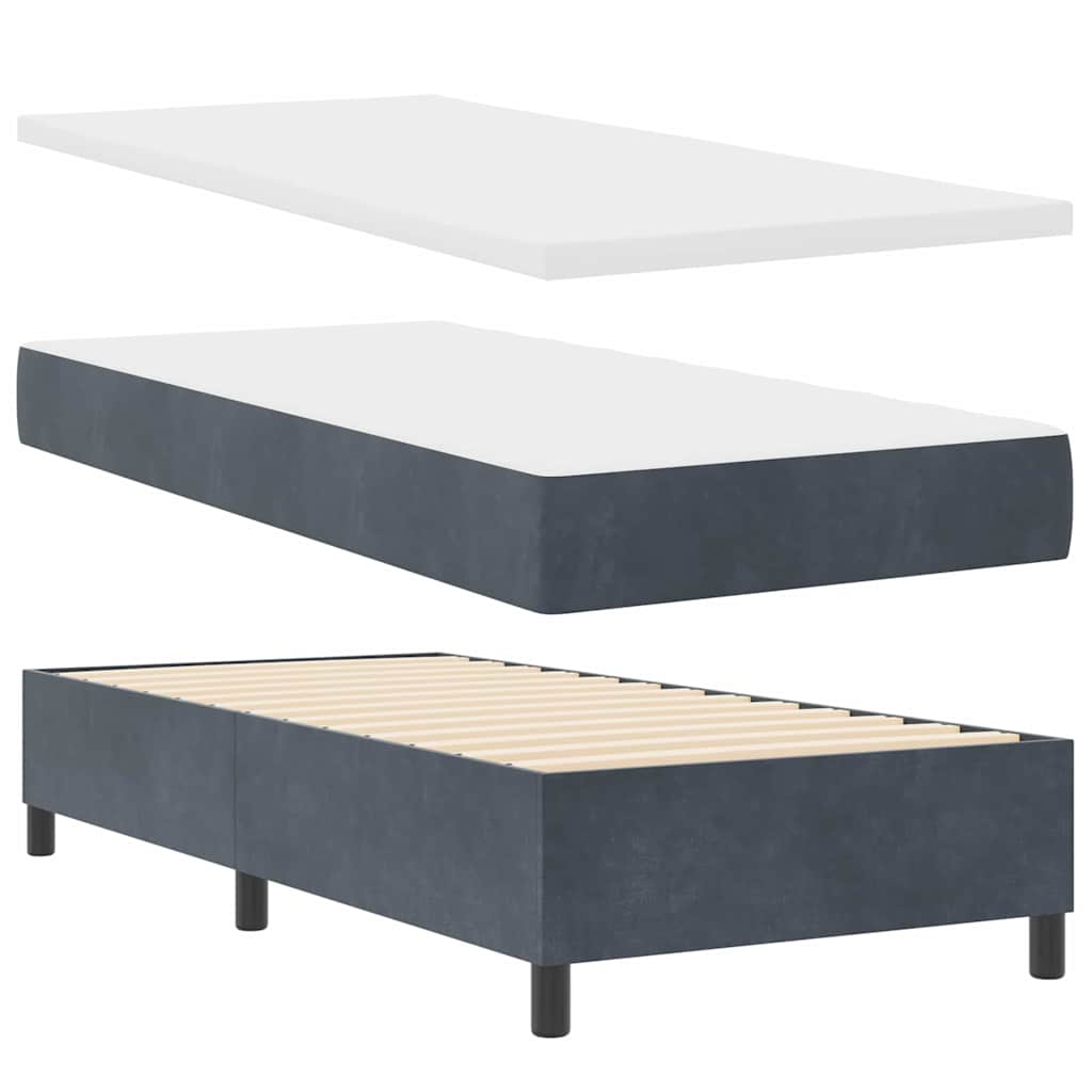 Boxspringbett mit Matratze Dunkelgrau 90 x 190 cm Samt