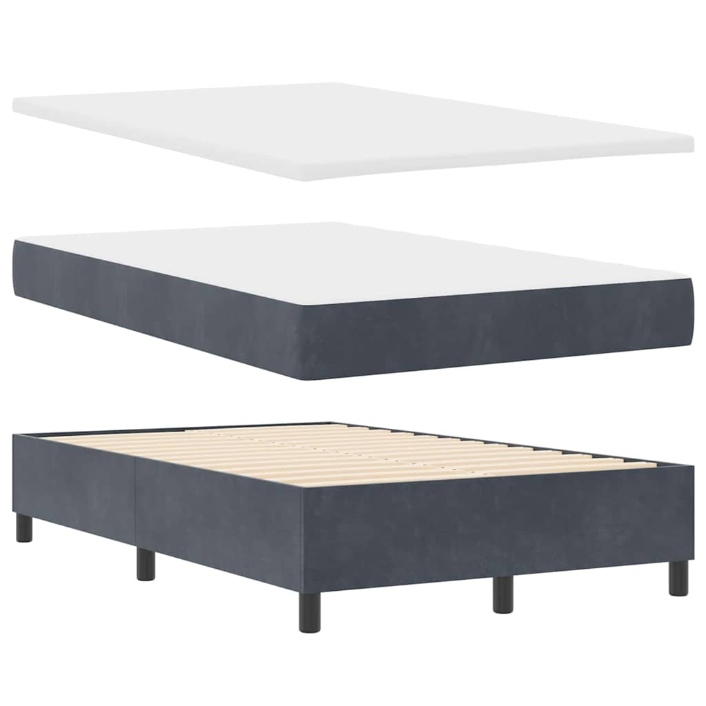 Boxspringbett mit Matratze Dunkelgrau 120 x 190 cm Samt