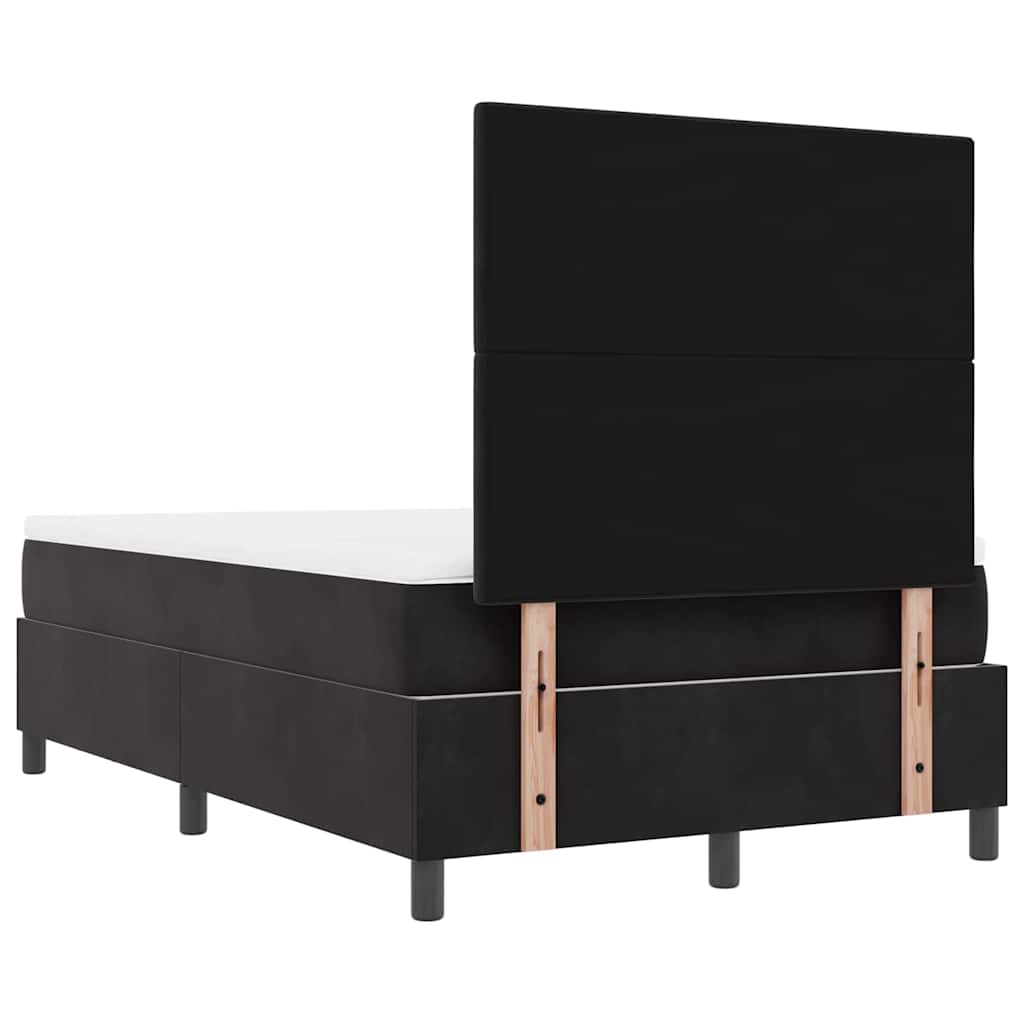 Boxspringbett mit Matratze Schwarz 120 x 190 cm Samt