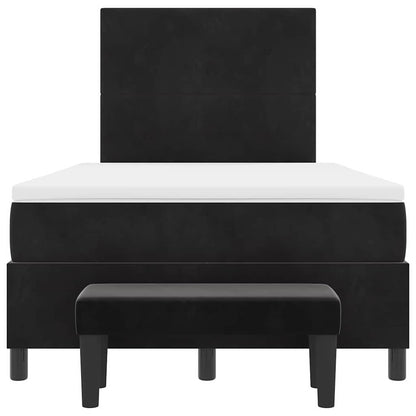 Boxspringbett mit Matratze Schwarz 120 x 190 cm Samt