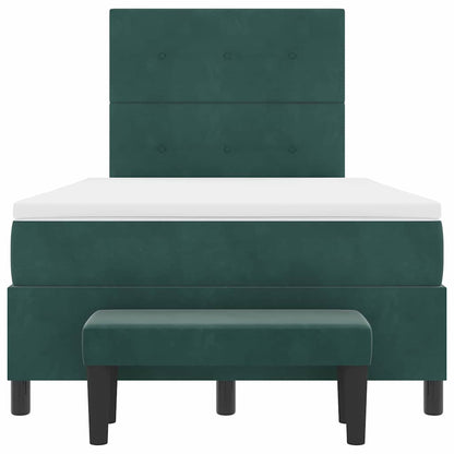 Boxspringbett mit Matratze Dunkelgrün 120 x 190 cm Samt