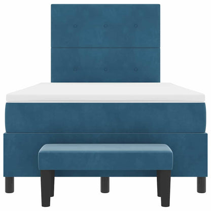 Boxspringbett mit Matratze Dunkelblau 120 x 190 cm Samt