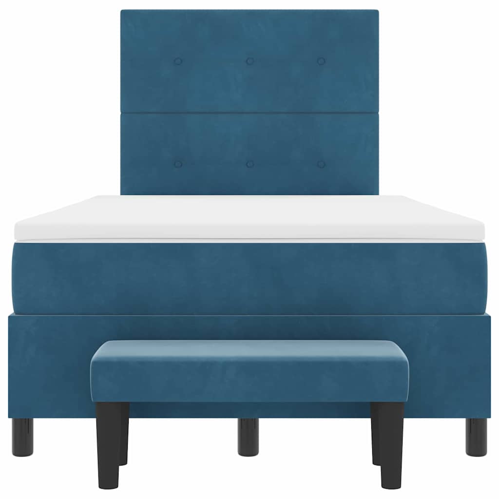 Boxspringbett mit Matratze Dunkelblau 120 x 200 cm Samt