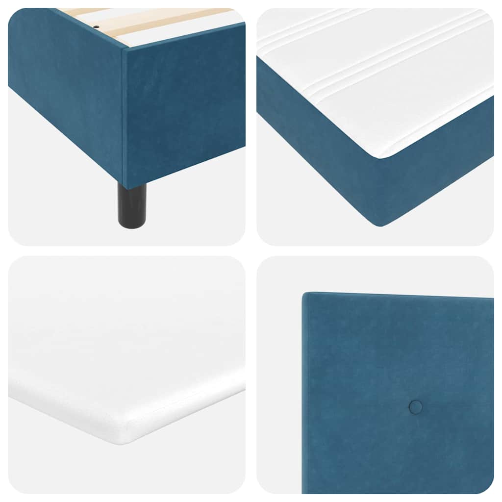 vidaXL Boxspringbett mit Matratze Dunkelblau 140 x 190 cm Samt