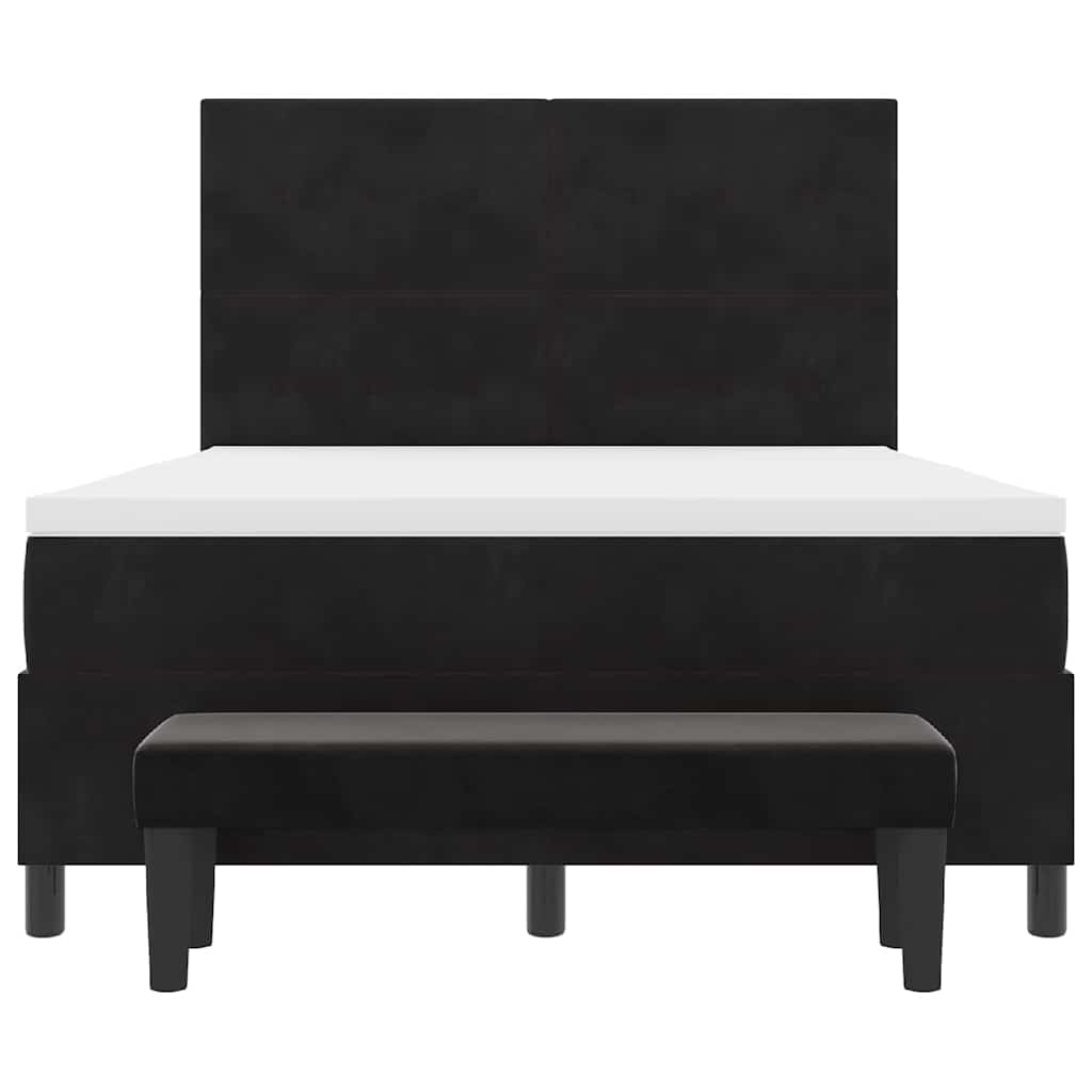 Boxspringbett mit Matratze Schwarz 140 x 200 cm Samt