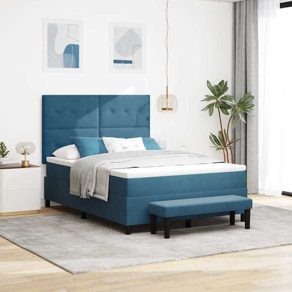 vidaXL Boxspringbett mit Matratze Dunkelblau 140 x 200 cm Samt
