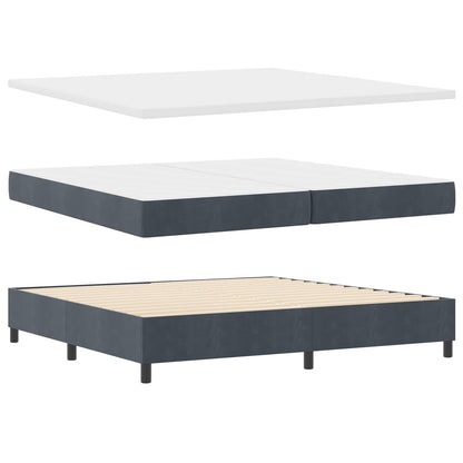 Boxspringbett mit Matratze Dunkelgrau 200 x 200 cm Samt