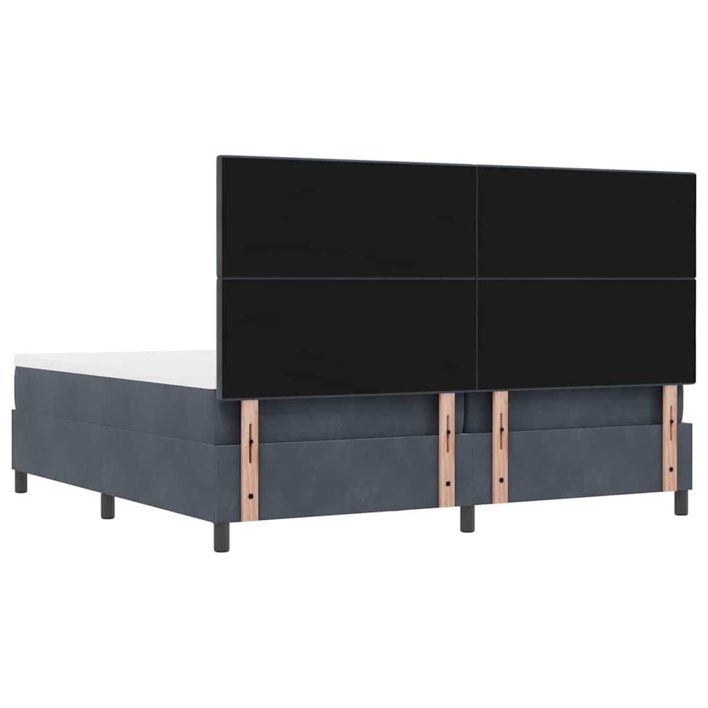 Boxspringbett mit Matratze Dunkelgrau 200 x 200 cm Samt