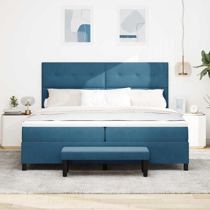 vidaXL Boxspringbett mit Matratze Dunkelblau 200 x 200 cm Samt