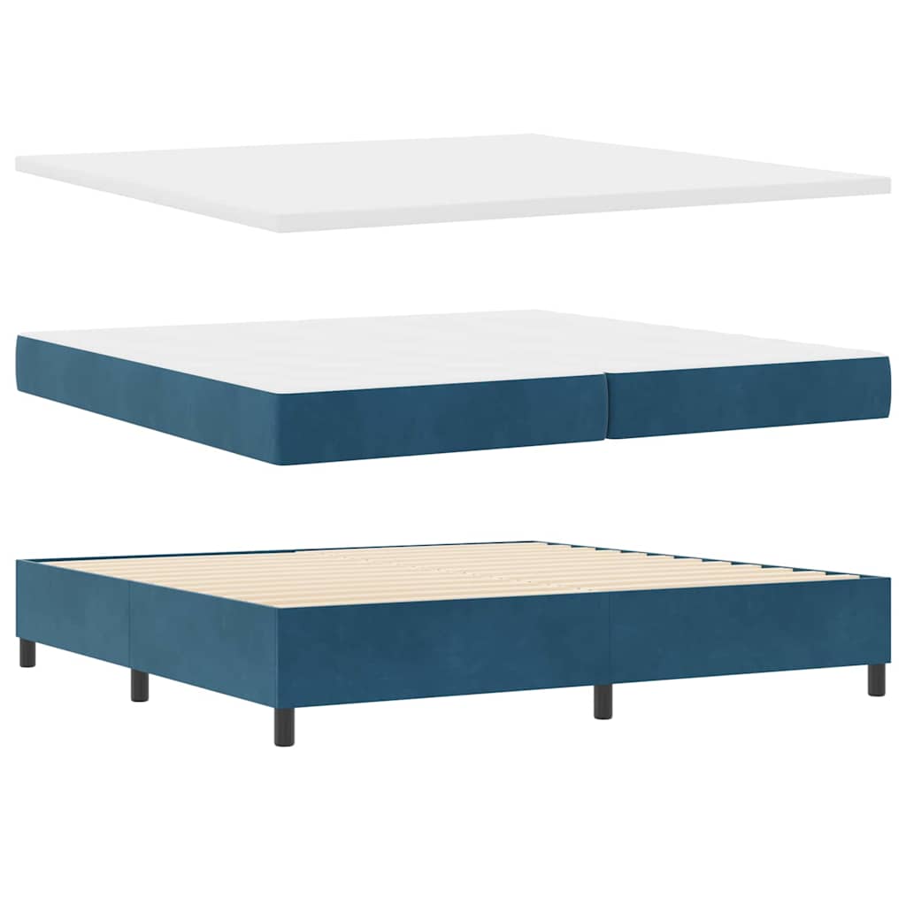 vidaXL Boxspringbett mit Matratze Dunkelblau 200 x 200 cm Samt