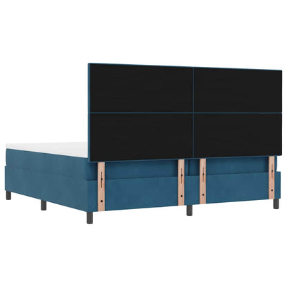 vidaXL Boxspringbett mit Matratze Dunkelblau 200 x 200 cm Samt